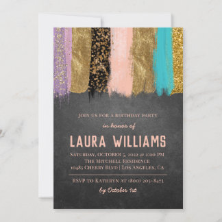 Metallic Tape Gold & Pink - Einladung zum Geburtst