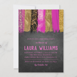 Metallic Tape Gold & Pink - Einladung zum Geburtst