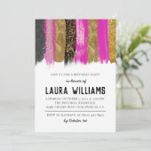 Metallic Tape Gold & Pink - Einladung zum Geburtst (Stehend Vorderseite)