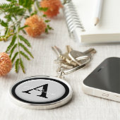 Metallic-Taste für Monogramm mit personalisiertem  Schlüsselanhänger (Seite)