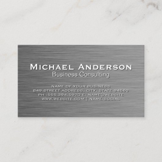 Metallic Texture Business Card Visitenkarte (Vorderseite)