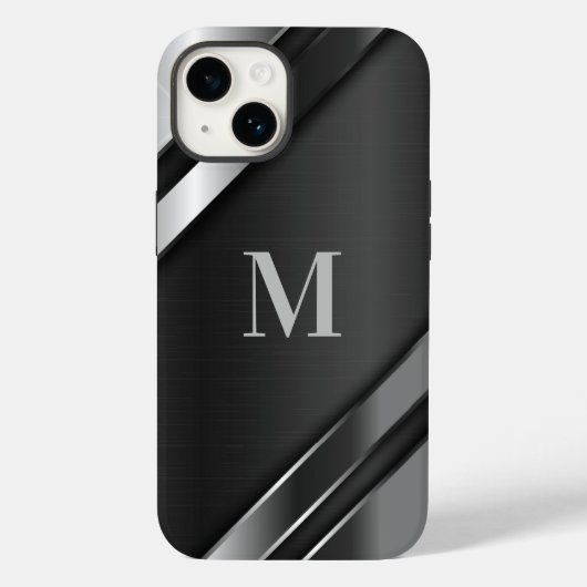 Metallic Texture Monogram Case-Mate iPhone Hülle (Rückseite)