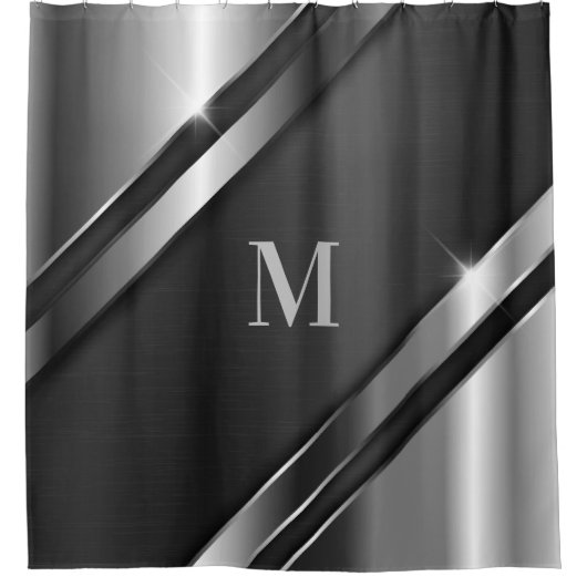 Metallic Texture Monogram Duschvorhang (Vorderseite)