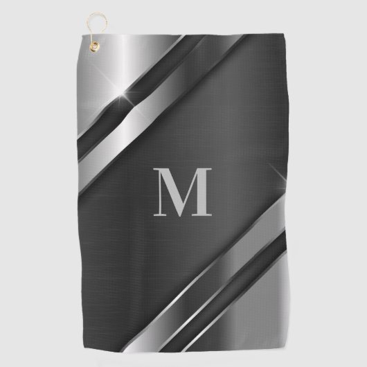 Metallic Texture Monogram Golfhandtuch (Vorderseite)