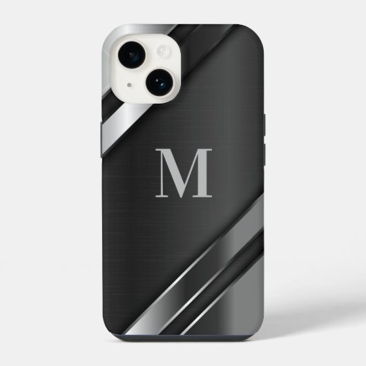 Metallic Texture Monogram iPhone Hülle (Rückseite)