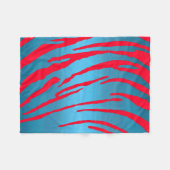 Metallic Tiger Stripes Blue Red Fleecedecke (Vorderseite (Horizontal))