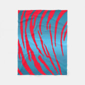 Metallic Tiger Stripes Blue Red Fleecedecke (Vorderseite)