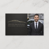 Metallic Transport Car QR Code Photo Black & Gold Visitenkarte (Vorderseite)