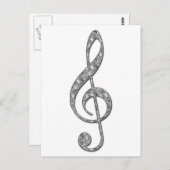 Metallic Treble Clef Postkarte (Vorne/Hinten)