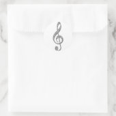 Metallic Treble Clef Runder Aufkleber (Tasche)