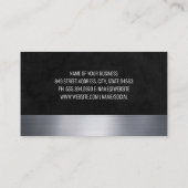 Metallic Trim | Schwarze Textur Visitenkarte (Rückseite)