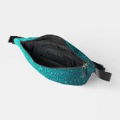 Metallic Türkis Blau und Schwarz Glitzer Ombre Bauchtasche (Offen)