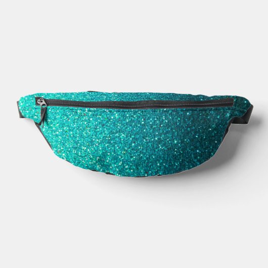Metallic Türkis Blau und Schwarz Glitzer Ombre Bauchtasche (Ablage )