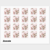 Metallic Watercolor Sakura Quadratischer Aufkleber (Blatt)