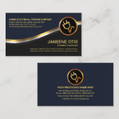 Metallic Waves Blue Gray Layers Electrician Waves Visitenkarte (Vorne/Hinten)