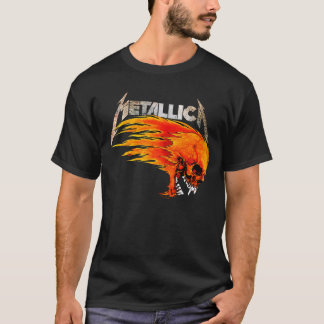 Metallica Flaming Skull Grafik-T-Shirt 💀🔥 T-Shirt