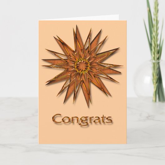 Metallica Shiny and Satin Sternexplosion Glückwuns Karte (Vorderseite)