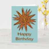 Metallica Shiny und Satin Sternexplosion Geburtsta Karte (Gelbe Blume)