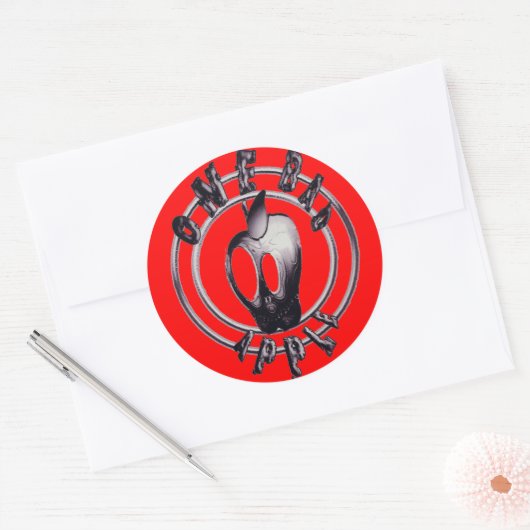 Metallicappleskull_trans - Maßgeschneidert Runder Aufkleber (Umschlag)