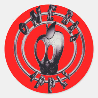 Metallicappleskull_trans - Maßgeschneidert Runder Aufkleber