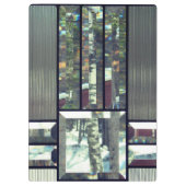 Metallicglas gestreift silberschwarz, modern klemmbrett (Rückseite)