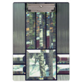 Metallicglas gestreift silberschwarz, modern klemmbrett (Vorderseite)