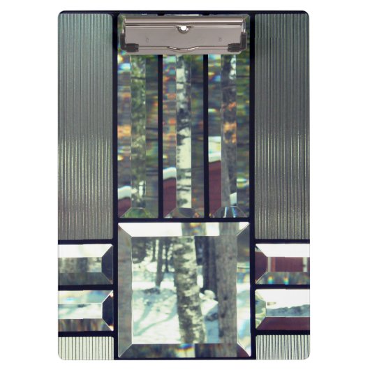 Metallicglas gestreift silberschwarz, modern klemmbrett (Vorderseite)