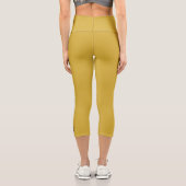 MetallicGold Capri Leggings with Black Side Stripe (Rückseite)