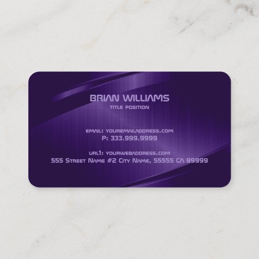 Metallicmetallischer geometrischer Hintergrund Bus Visitenkarte (Rückseite)