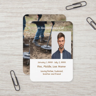 Metallidentifizierung von Memorial Pocket Card Visitenkarte