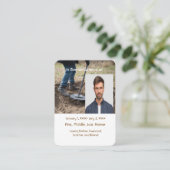 Metallidentifizierung von Memorial Pocket Card Visitenkarte (Stehend Vorderseite)