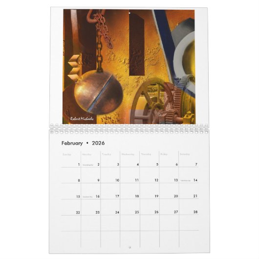 METALLIKISCHE ABSTRAKTE DIMENSIONEN - Mauerkalende Kalender (Feb 2026)