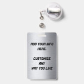 Metallinspiriertes Angestellt-Abzeichen Ausweis (Back with Retractable)