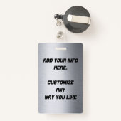 Metallinspiriertes Angestellt-Abzeichen Ausweis (Rückseite mit Rechteck)