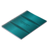 metallisch Aquamarin-grün gebürstetes Aluminium-Lo Notizblock (Linke Seite)