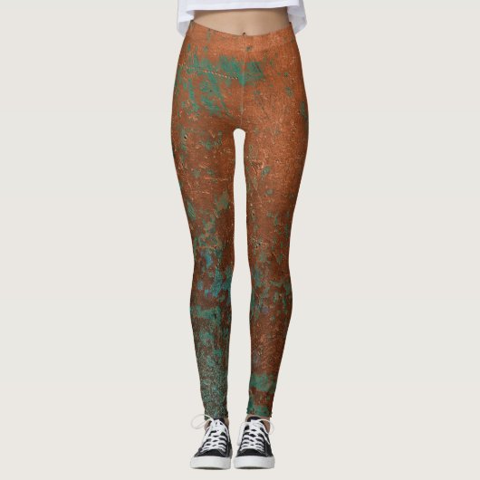 Metallisch, Aquamarin und Kupfer Leggings (Vorderseite)