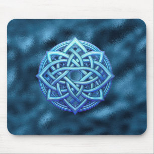 Metallisch Arktisch Blau Celtic Knot Dunkle Wolken Mousepad