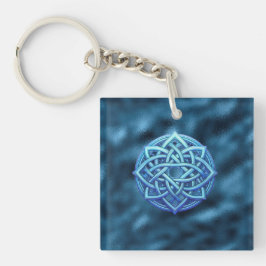 Metallisch Arktisch Blau keltischer Knoten Dunkle Schlüsselanhänger