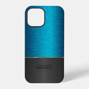 Metallisch blau & schwarze Kombination mit goldene iPhone 12 Pro Hülle