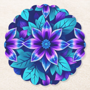 Metallisch Blaue Türkis Camouflage Untersetzer Set