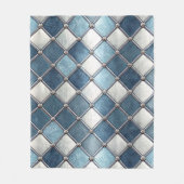 Metallisch-blauer Diamant - Geometrisch-industriel Fleecedecke (Vorderseite)
