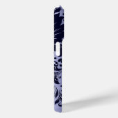 Metallisch blaues und dunkelblaues Spitzenmonogram Case-Mate iPhone Hülle (Rückseite / Rechts)