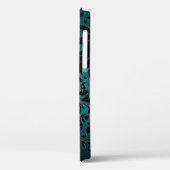 Metallisch blaugrüne lackierte Aluminium- und schw Case-Mate iPhone Hülle (Rückseite / Links)