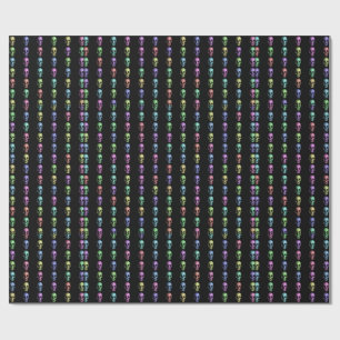 Metallisch-Blick menschliche Pastellschädel Geschenkpapier