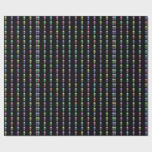 Metallisch-Blick menschliche Pastellschädel Geschenkpapier (Flach)