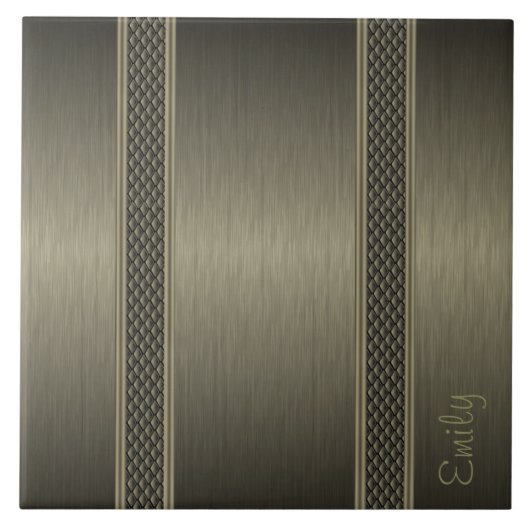 metallisch dunkelgrün gebürstetes Aluminium-Look Fliese (Vorderseite)