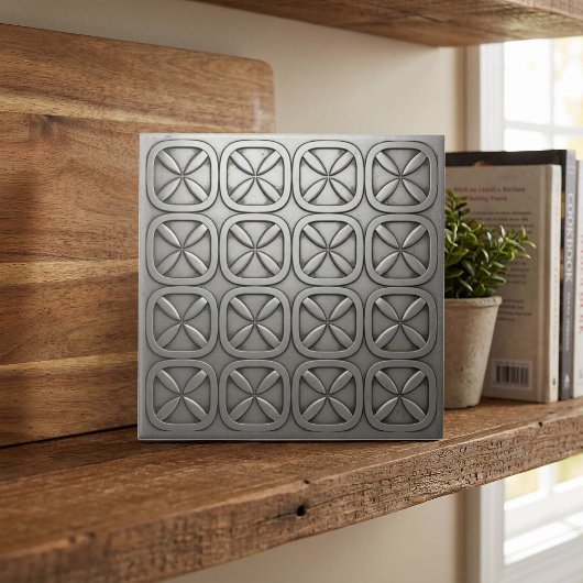 Metallisch Geometrisch Mattes Silber #5 ID1227 Fliese