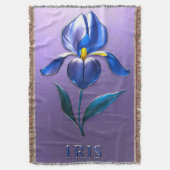 Metallisch Glänzende Blaue Irisblüte mit Text Decke (Vorderseite Vertikal)