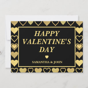 Metallisch goldene Akzent-Herzen Valentinsgeschenk Feiertagskarte