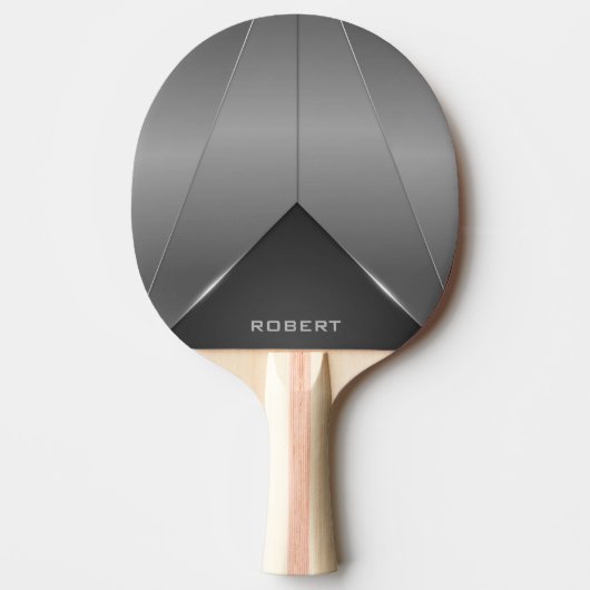 Metallisch, grau, geometrisch, monogramm tischtennis schläger (Vorderseite)